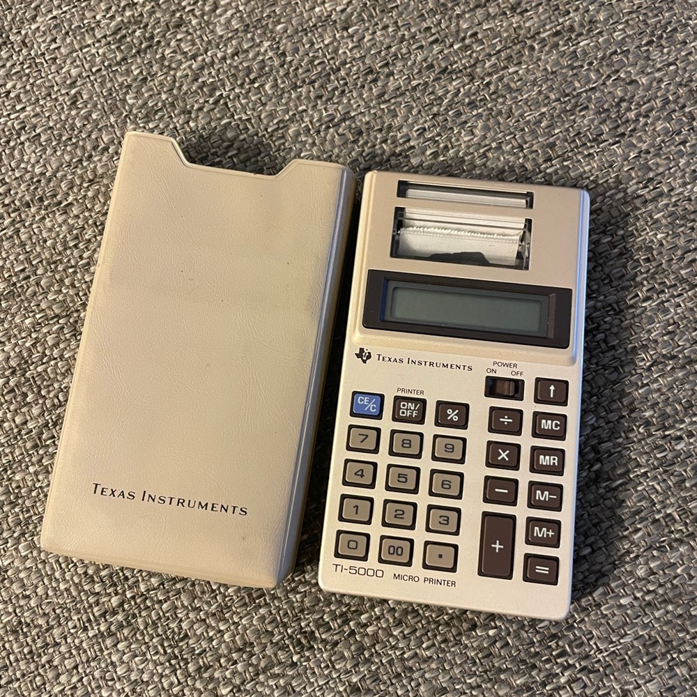 Texas Instruments TI-5000 Beige and Brown Calculator with Printer